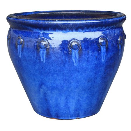 blue garden pot