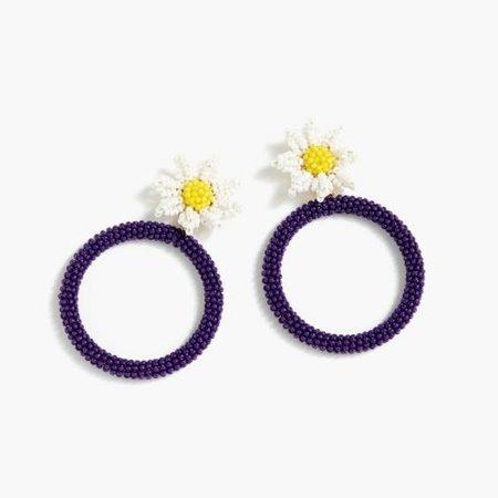 NWT J.Crew 💯% Authentic Alison Lou X J.Crew beaded daisy drop-hood earrings | eBay
