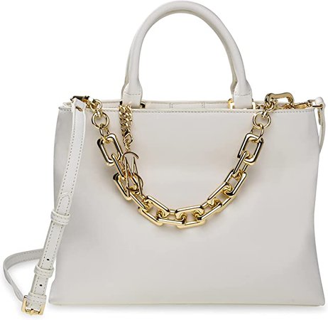 Amazon.com: Steve Madden MESA Satchel with Chain, White : Clothing, Shoes & Jewelry
