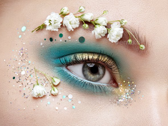 turquoise floral eye