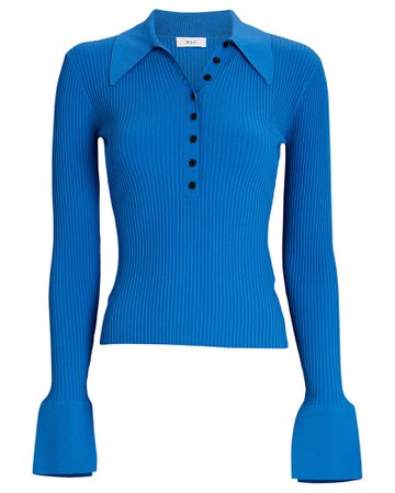 A.L.C. Eleanor Ribbed Polo Sweater | INTERMIX®