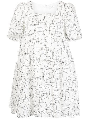 b+ab abstract-print puff-sleeves Dress - Farfetch