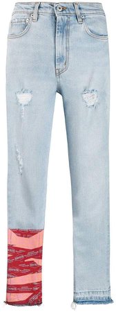 distressed detail jeans
