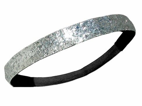 Silver Glitter Headband with Elastic