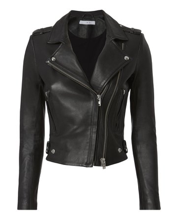 IRO Dylan Cropped Leather Moto Jacket | INTERMIX®