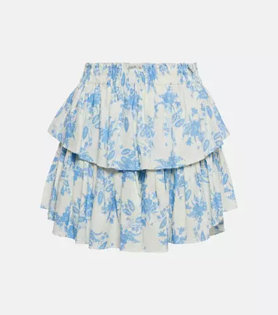 Ruffle Linen Blend Mini Skirt in White - Love Shack Fancy | Mytheresa