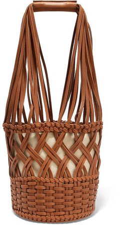 HEREU - Anna Woven Leather Bucket Bag - Tan