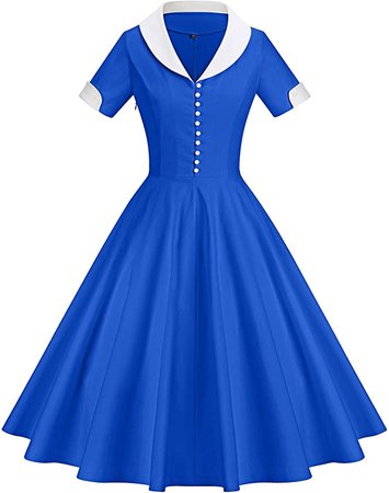Amazon.com: GownTown Womens 1950s Cape Collar Vintage Swing Stretchy Dresses : Clothing, Shoes & Jewelry