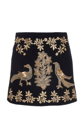 Embroidered A-Line Mini Skirt By Oscar De La Renta | Moda Operandi