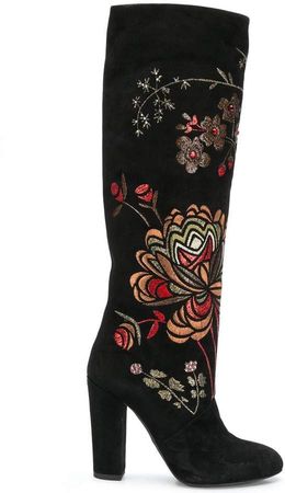 floral embroidered boots