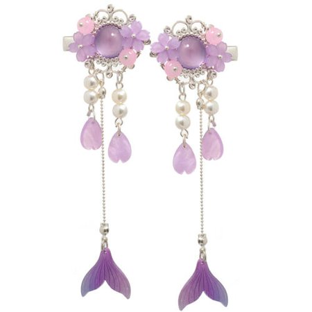 purple lolita earrings mermaid