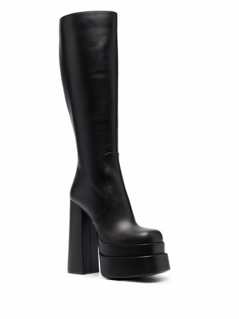 Versace high-heel Leather Boots - Farfetch