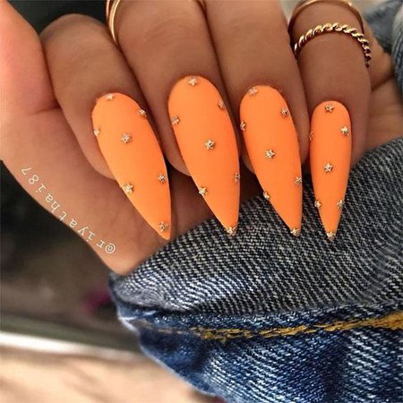 orange nails