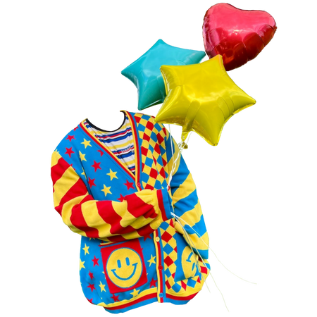 clown sweater with balloons