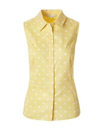 Yellow Print Collared Blouse | Cleo