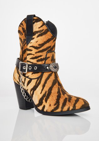 Horoscopez Taurus Tiger Boots Cowboy Ankle | Dolls Kill