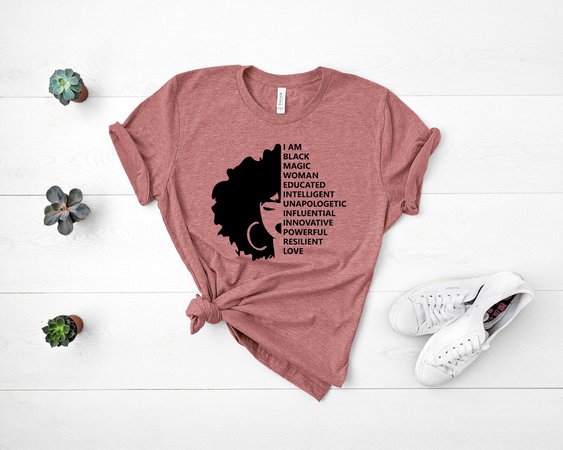 I Am Black Woman Shirt Black History Month Afro Woman Black | Etsy