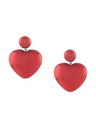 Balenciaga Susi heart earrings red 619524TZ32V - Farfetch