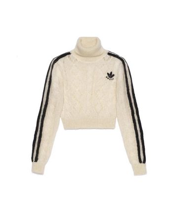 Gucci Adidas X Mohair Knit Sweater in White (Natural) | Lyst