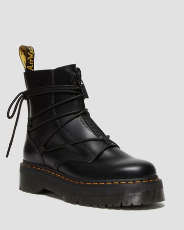 dr martens | black jarrick ii laced leather platform boots