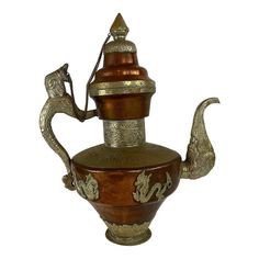 Antique 19th Century Large Tibetan Copper & Brass Teapot