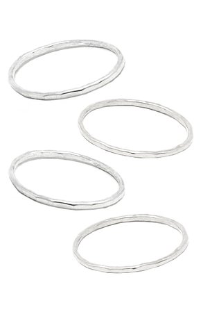 ABLE Set of 4 Hammered Stacking Rings | Nordstrom