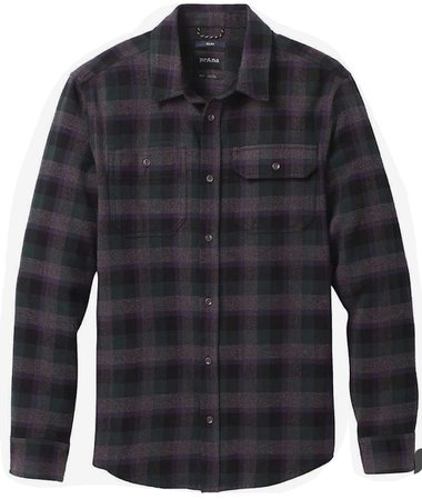 black and purple flannel shirt