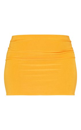 Bright Orange Slinky Bodycon Micro Mini Skirt | PrettyLittleThing USA