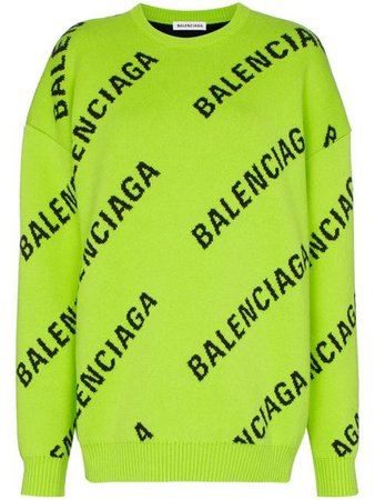 Balenciaga intarsia logo oversized cotton-blend jumper $1,190 - Buy Online SS19 - Quick Shipping, Price