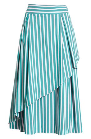 Halogen® x Atlantic-Pacific Stripe Asymmetrical Skirt | Nordstrom