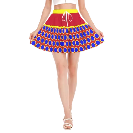 Clown Dot Skirt Primary Pop Art Mini Short Ruffle Petticoat-Ready Clow – yesdoubleyes