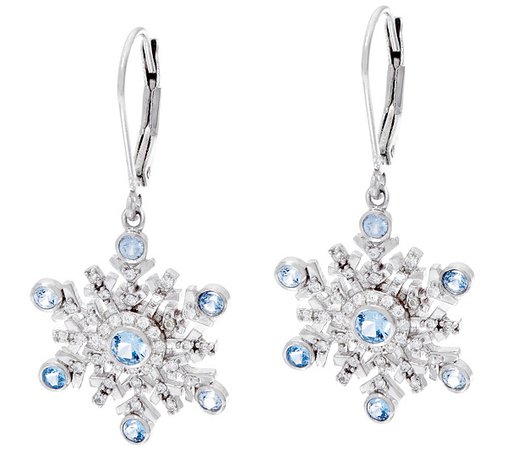 Hallmark Sterling Cubic Zirconia Snowflake Dangle Earrings — QVC.com