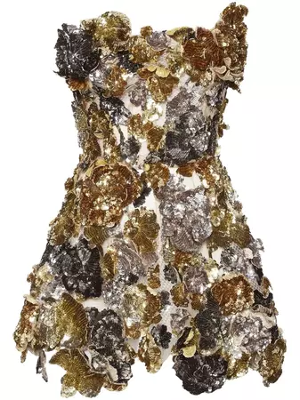 Oscar De La Renta embroidered-sequin Cocktail Dress - Farfetch