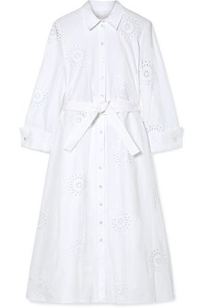 Carolina Herrera | Broderie anglaise cotton midi dress | NET-A-PORTER.COM