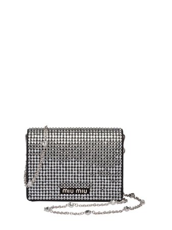 Shop Miu Miu Starlight crystal-embellished clutch with Express Delivery - FARFETCH
