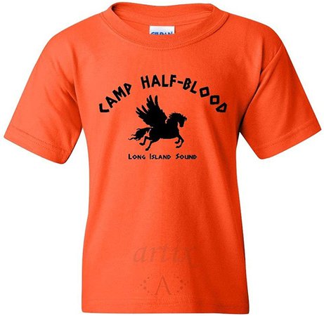 Amazon.com: ARTIX Camp Half-Blood Youth`s T-Shirt Cool Demigods Youth Large Orange: Clothing