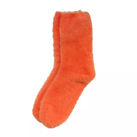 Women's Fuzzy Soft Colored Cozy Plush Warm Fluffy Socks - Bright Orange - 4 Pairs - Walmart.com