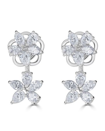 ZYDO 18k Luminal Diamond Flower Earrings, 3.96tcw | Neiman Marcus