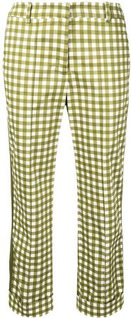 cropped gingham print trousers
