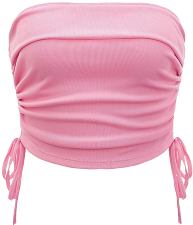 pink drawstring tube top