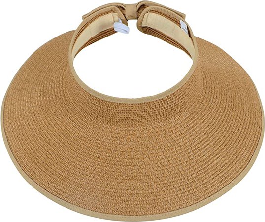 Amazon.com: Simplicity Womens Hats Women's UPF 50+ Wide Brim Roll-up Straw Sun Hat Sun Visor Natural : Clothing, Shoes & Jewelry