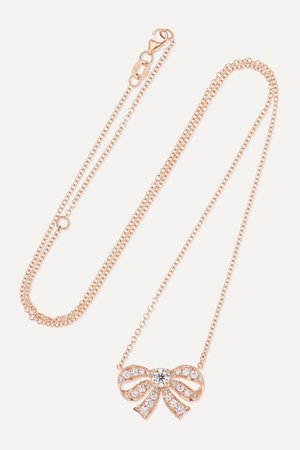 Rose gold Bow 18-karat rose gold diamond necklace | Anita Ko | NET-A-PORTER