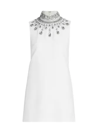 Shop ANDREW GN Embellished Sleeveless Shift Dress | Saks Fifth Avenue