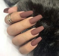 matte rose acrylic nails