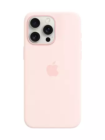 Apple Silicone Case with MagSafe for iPhone 15 Pro Max, Light Pink