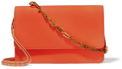 Le Riviera Leather Shoulder Bag - Orange