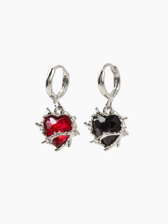 Two Tone Heart Drop Design Earrings - Cider