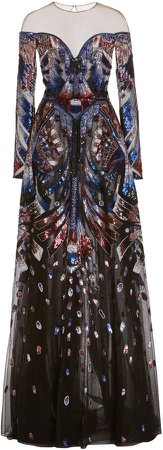 Zuhair Murad Embroidered Chiffon Gown