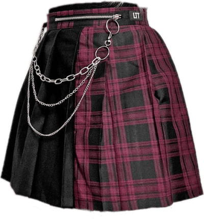 cias pngs // purple plaid skirt with chain