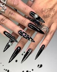 черные ногти дизайн длинные – Google Поиск
